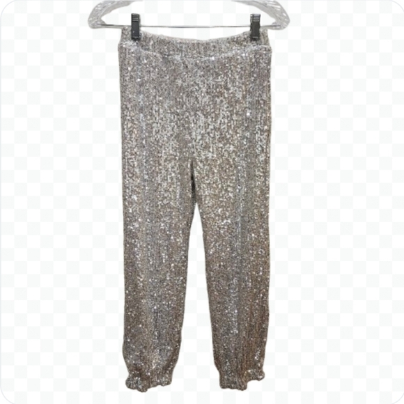 Art Class Silver Sequined Joggers Youth Y2K Sparkle Sz Lg - Picture 4 of 9